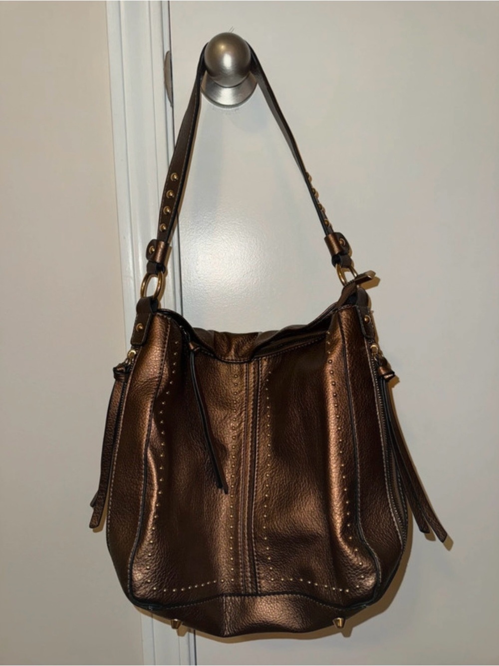 Montana West metallic copper hobo shoulder bag